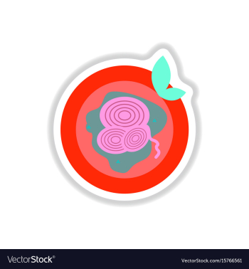 Pizza with onion sticker vector image Pizza with onion sticker vector image