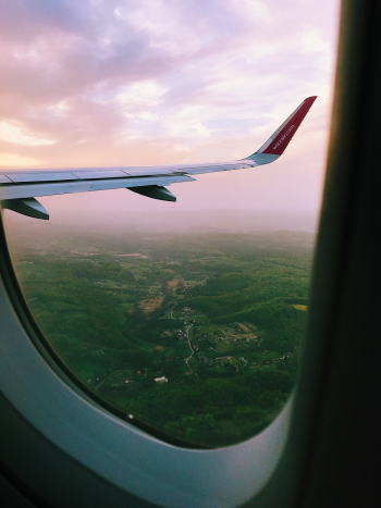 Plane Window Across Bent Plane Wing Plane Window Across Bent Plane Wing