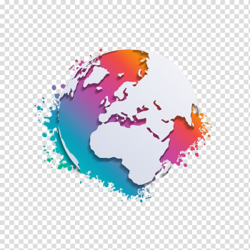 Planet illustration, Earth Globe World map, Earth abstract color background material transparent background PNG clipart