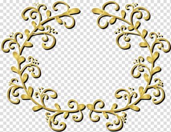 Plant Botany Gold Euclidean , Golden plant frame transparent background PNG clipart