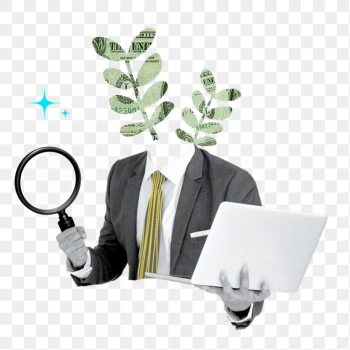 Plant head businessman png sticker, | Free PNG - rawpixel