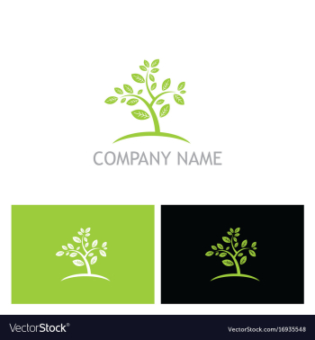 Plant tree organic botany nature logo vector image Plant tree organic botany nature logo vector image