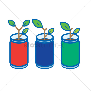 Plants growing in aluminium cans Plants growing in aluminium cans