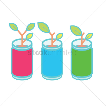 Plants growing in aluminium cans Plants growing in aluminium cans