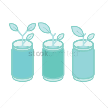 Plants growing in aluminium cans Plants growing in aluminium cans