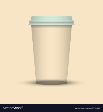 Plastic coffee cup template vector image