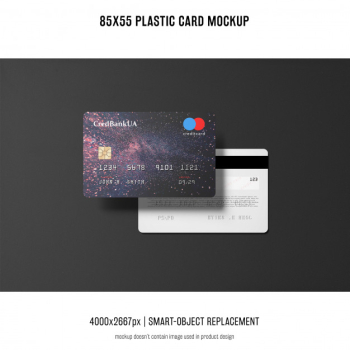 Plastic credit card mockup Free Psd