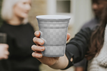 Plastic cup png mockup being | Free PNG Mockup - rawpixel