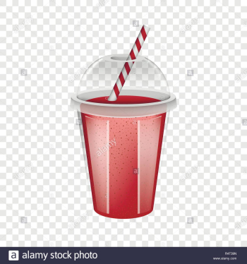 Plastic cup red smoothie mockup. Realistic illustration of plastic ...