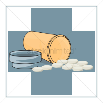 Plastic medicine bottle and pills Plastic medicine bottle and pills