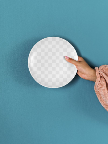 Plate png mockup, blue background, | Free PNG Mockup - rawpixel