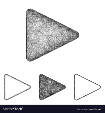 Play icon set - sketch line art vector image Play icon set - sketch line art vector image