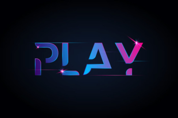 Play vibrant gradient typography Play vibrant gradient typography