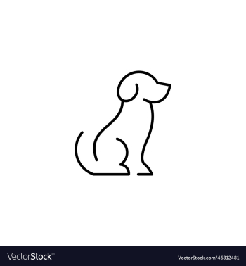 playful dog in continuous line art drawing style