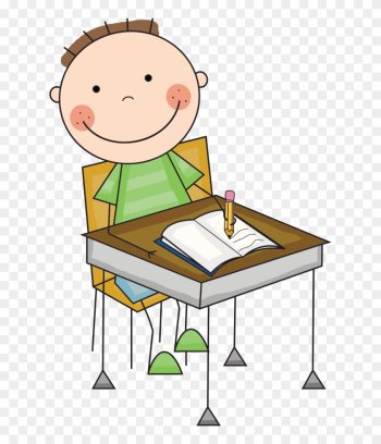 Please Use This Great Website To Practice Spelling - Student At Desk Clip Art