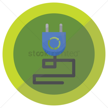 Plug with recycling symbol Plug with recycling symbol