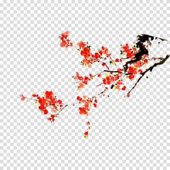 Plum blossom Ink wash painting, Plum flower transparent background PNG clipart Plum blossom Ink wash painting, Plum flower transparent background PNG clipart