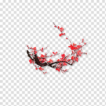 Plum blossom Paper Ink wash painting Chinese painting, Plum flower transparent background PNG clipart