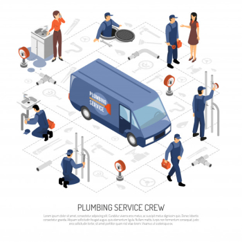 Plumber isometric concept Free Vector Plumber isometric concept Free Vector