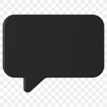 PNG 3D black speech bubble, | Free PNG - rawpixel