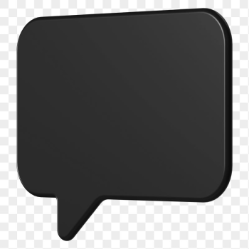 PNG 3D black speech bubble, | Free PNG - rawpixel