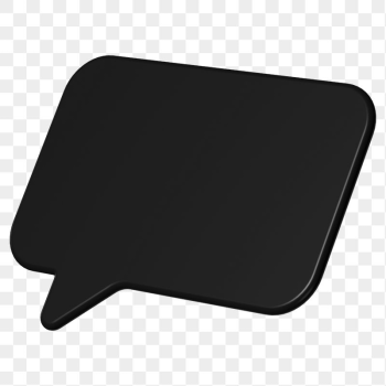 PNG 3D black speech bubble, | Free PNG - rawpixel