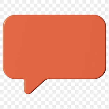 PNG 3D orange speech bubble, | Free PNG - rawpixel