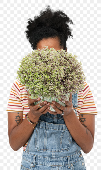 Png African American plant lady | Free PNG Sticker - rawpixel