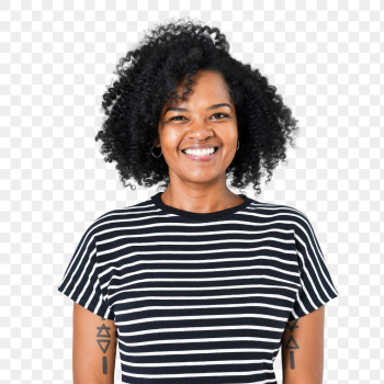 Png African American woman smiling mockup… | Free stock illustration | High Resolution graphic