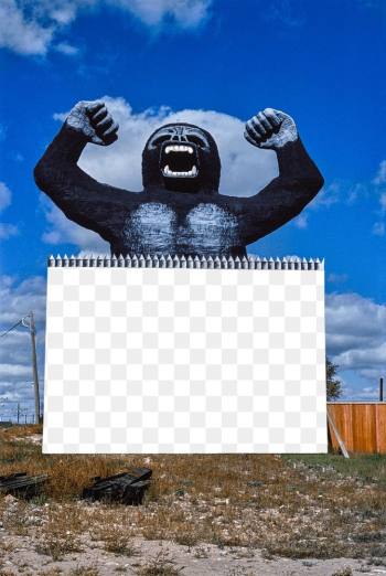 Png billboard mockup with gorilla, remixed… | Free stock illustration | High Resolution graphic