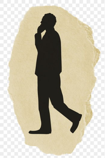 PNG businessman sticker, walking silhouette, | Free PNG - rawpixel