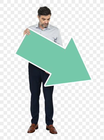 Png Businessman with downward arrow, | Free PNG - rawpixel