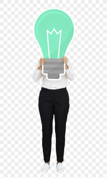 Png Businesswoman holding light bulb, | Free PNG - rawpixel