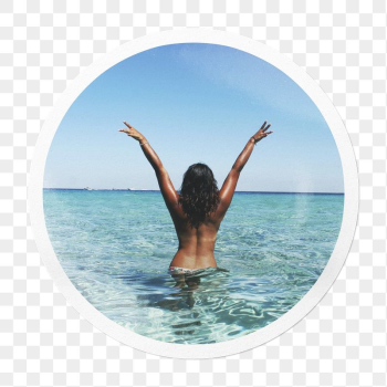 Png carefree woman at the beach | Free PNG - rawpixel