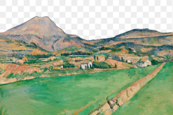 Png Cezanne&rsquo;s Mont Sainte-Victoire border, | Free PNG Illustration - rawpixel