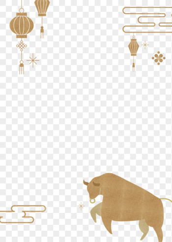 PNG Chinese gold bull border | Free PNG - rawpixel