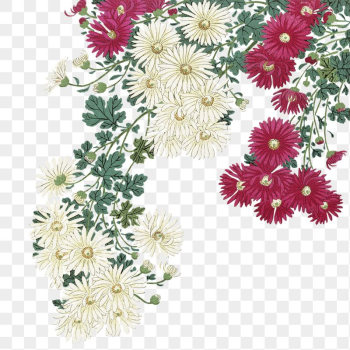 Png chrysanthemums sticker, Ohara Koson's | Free PNG - rawpixel