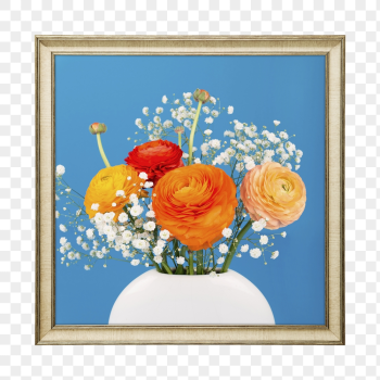 Png colorful flowers framed sticker, | Free PNG - rawpixel