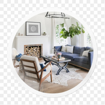 Png cozy living room sticker, | Free PNG - rawpixel