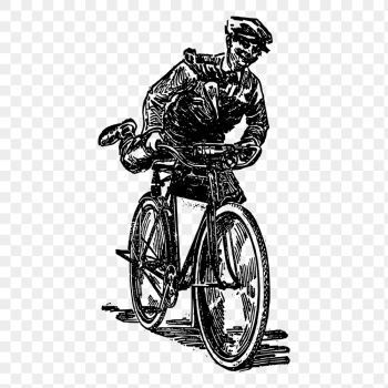 Png delivery man riding bicycle | Free PNG - rawpixel