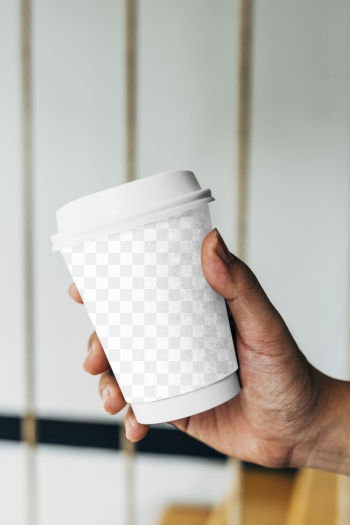 Png disposable cup mockup, holding, | Free PNG Mockup - rawpixel