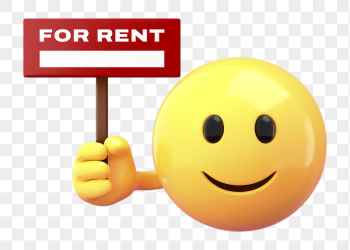 Png emoticon rent sign mockup, | Free PNG Mockup - rawpixel