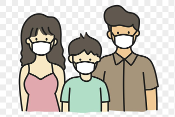 Png family wearing mask sticker, | Free PNG Illustration - rawpixel