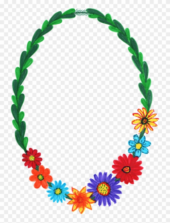 Png File Size - Oval Flower Frame Border