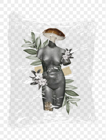 Png floral nude woman statue | Free PNG - rawpixel