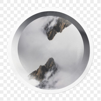 Png foggy mountain peaks sticker, | Free PNG - rawpixel