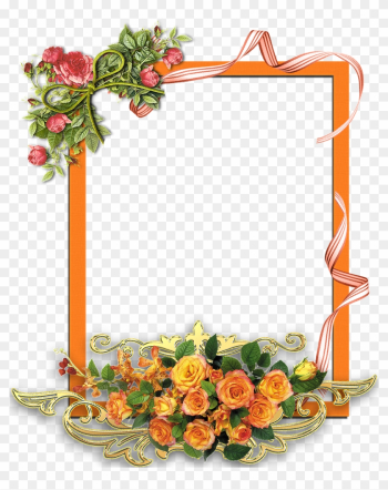 Png Frame With Flowers On A Transparent Background - Flower Frame Png