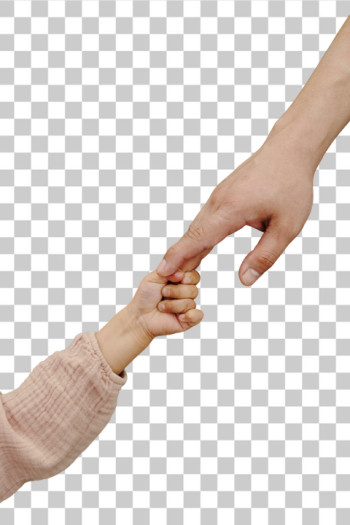 PNG Generational Bond: Parent and Child Hands Touching