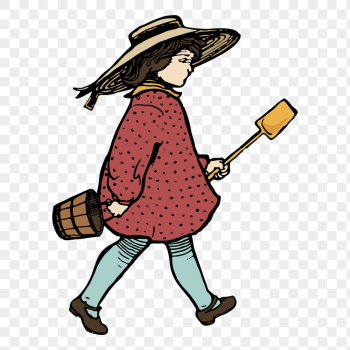 Png girl holding shovel sticker, | Free PNG Illustration - rawpixel