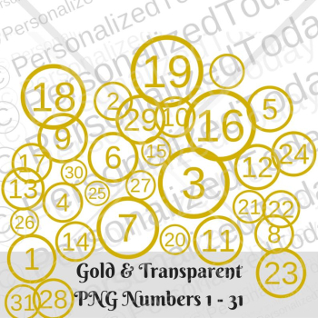 PNG Gold Circled Numbers 1 31 And Blank Invisible | PNGio